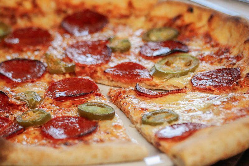 Pepperoni pizza with generous toppings