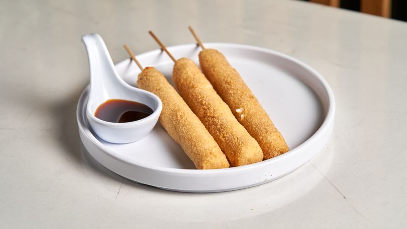 Golden fried mozzarella sticks