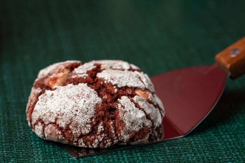 Warm Nutella calzone dusted with powdered sugar